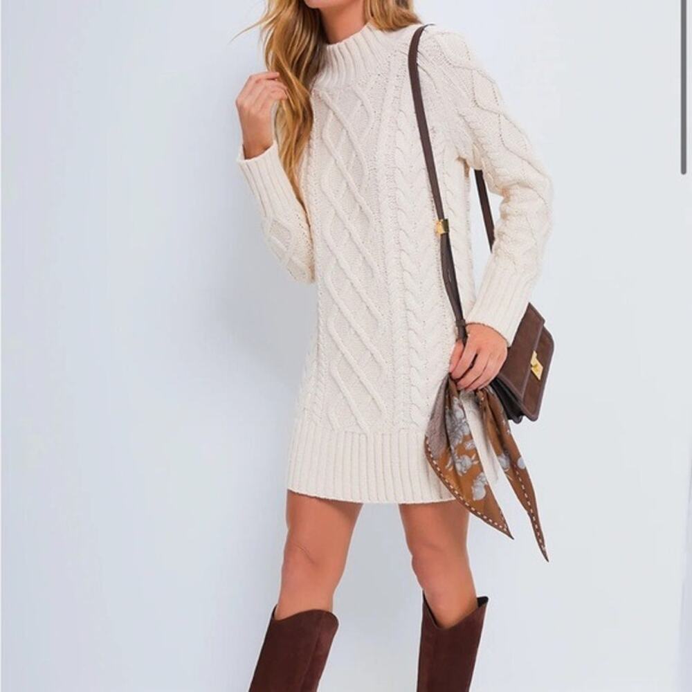 Hyacinth House Cream Whistler Cable Sweater Dress Size Xxl Nwt